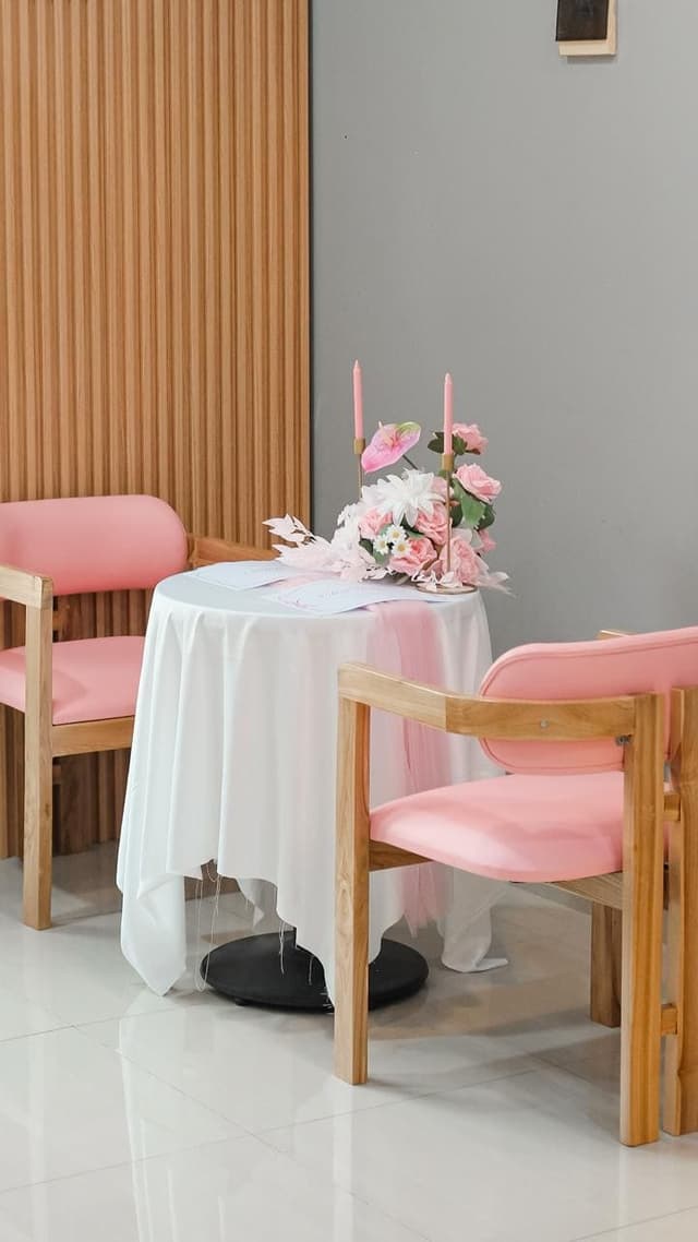 Minimalist pink table setup for special occasions